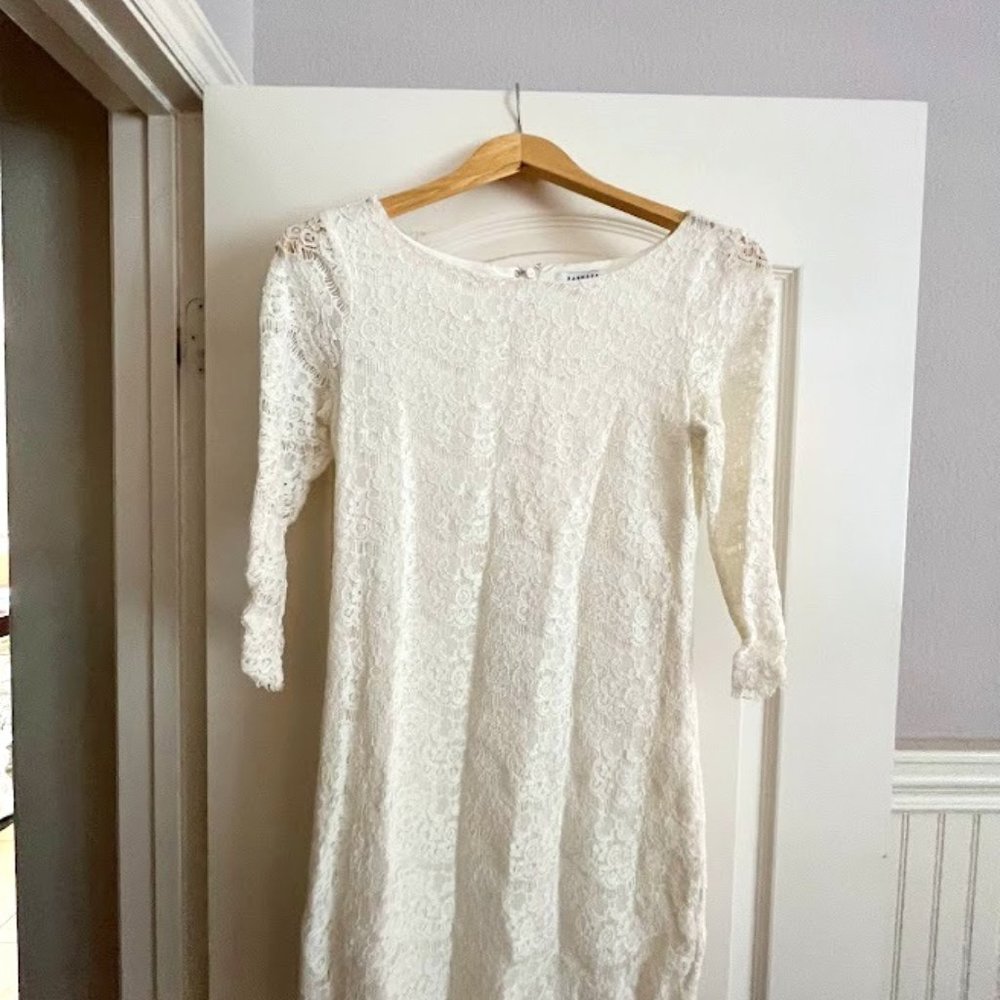 Barneys New York White Lace Mini Dress
